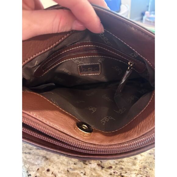 Born Concept Organizer Purse B.O.C Crossbody Handbag Grey & Brown Trim 7"h X 9"w - Picture 6 of 7